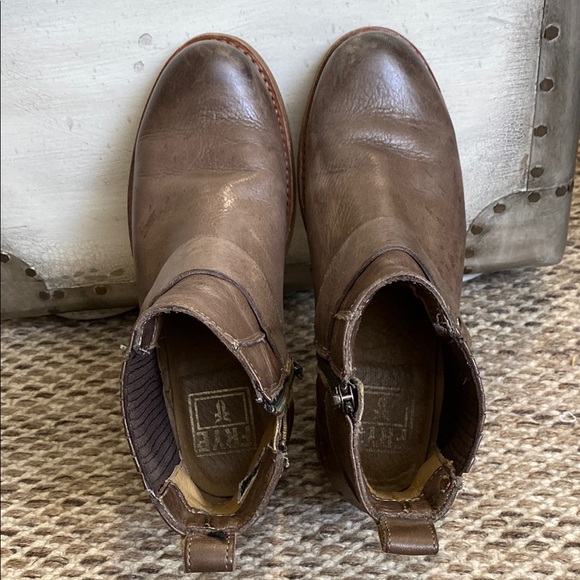 Frye Women's Grey Leather Ankle Boots - Picture 4 of 7